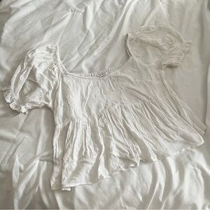 NWOT ONEILL white eyelet crop blouse
